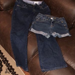 Boot cut jeans and shorts